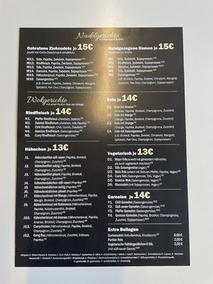 NEW MENU having a bunch more options for vegans on the menu. Also, they don’t do bone broth ramen anymore. All soup bases are plant based now.   at La Mian in Eupen