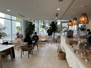 chill cool design / nice work space too   at Chaumont Bakery & Cafe in Santa Monica