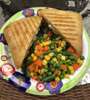 Yummy Bacon Mac & Cheese Panini  at The Musical Forest Cafe in North Haven