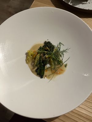 Second course - broccolini  at EYV in Pittsburgh