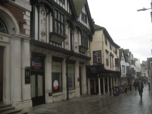 Lot of old buildings and lots of fast moving traffic. at The Skull Bar in Maidstone