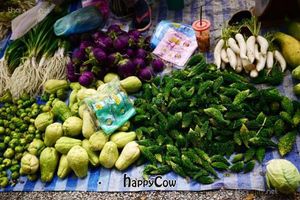 Local vegetables for sale at Weekly Market in Chiang Mai