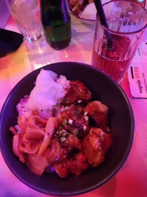 Vegan red kfc chicken at K-Bar in Warsaw