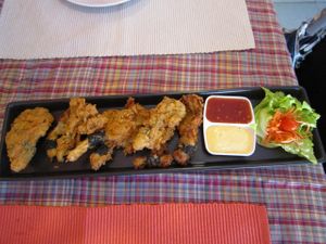 Tempura Mushrooms With Seaweed at Brown Rice Organic Bistro in Chiang Mai