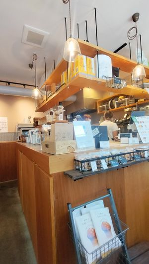 Counter has packed cookies at Buddha in Osaka