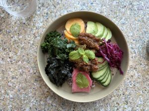 Buddha bowl  at Kawa Kitchen in Tokyo