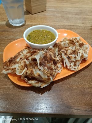Vegan roti with dal at The Roti Shop in Mandaluyong