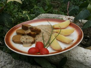 seitan in green pepper sauce at La Goutine in Limoux
