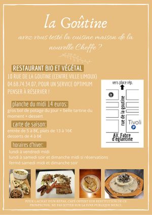 le flyer at La Goutine in Limoux