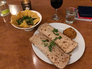 mexican vegan dish with tovu and a GREAT guacamole at Hotel Anaterve in La Gomera