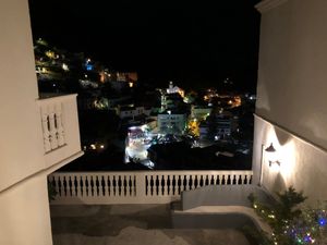 night view from the balcony towards the center of vallehermoso at Hotel Anaterve in La Gomera