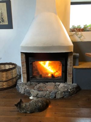 Cosy fireplace at Hotel Anaterve in La Gomera