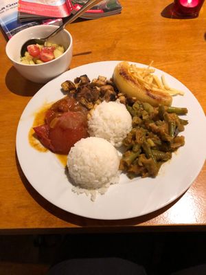 indonesian vegan dish at Hotel Anaterve in La Gomera