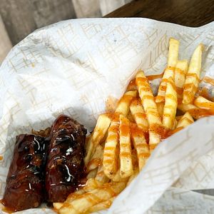 Hot Honey BBQ links 🤤  at Vegan Bar in Naperville