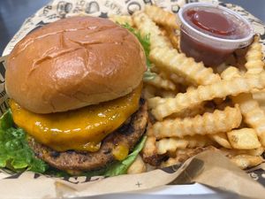 Bean burger at Vegan Bar in Naperville