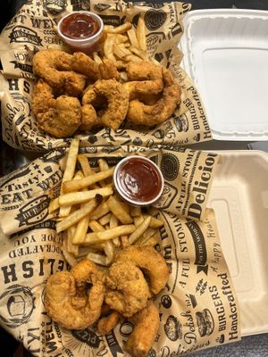 Plant based shrimp. No soy no gmo.  at Vegan Bar in Naperville