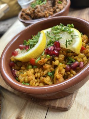 Barley paella  at The Natural Grocer Market & Social in Hexham