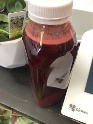 Beet lime apple carrot  juice   at Plaanted Café in Baldwin