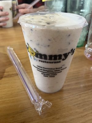 Oatmilk Shake chocolate chunk with peanut butter add-in  at Tommy's Restaurant in Cleveland Heights