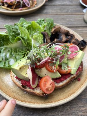 Avo on sourdough   at Picnic Real Food Bar in Tamborine Mountain
