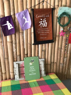 Inside table view at Grow Vegan in Koh Samui