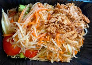 Papaya salad at Grow Vegan in Koh Samui