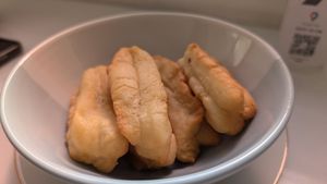 Cakwee (like savory doughnuts) at Vegan Way Cafe in Probolinggo