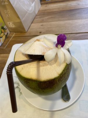 Fresh coconut  at Patong Corner Restaurant in Phuket