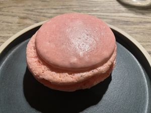 Rhubarb macaron   at The Herring in Newquay