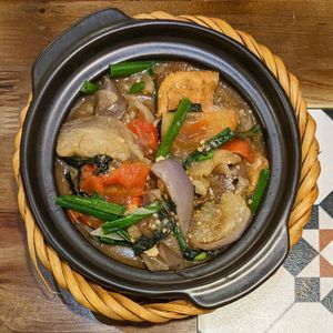 Vegan Stewed Aubergine and Tofu at Met Vietnamese Restaurant in Hanoi