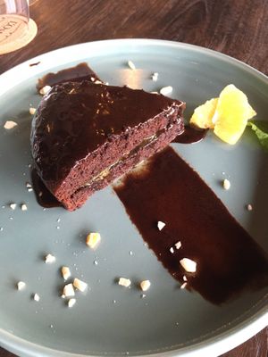 chocolate cake  at L'Osteria Pizza e Cucina in Jimbaran