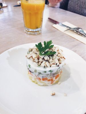 Russia traditional salad - vegan version  at REfresh in Moscow