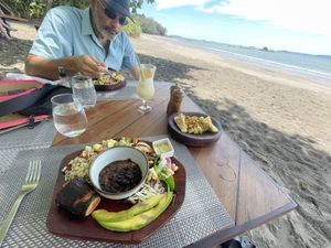 Plantains bean and salad   at Isla Palenque Resort in Boca Chica