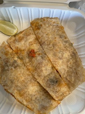 vegan shrimp quesadilla  at Ranchos Cocina in San Diego