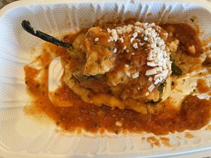 vegan chile relleno at Ranchos Cocina in San Diego