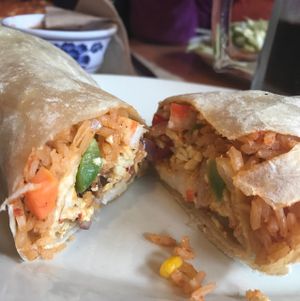 Surf n' turf burrito at Ranchos Cocina in San Diego