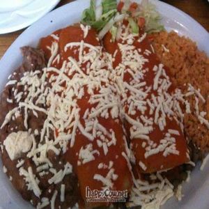 Lentil Enchiladas Plate on Specials. at Ranchos Cocina in San Diego