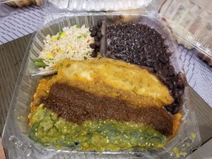 Vegan Trio Enchiladas (V137) at Ranchos Cocina in San Diego