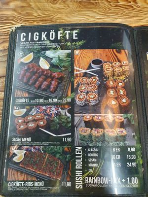 Menu at Vecig in Cologne