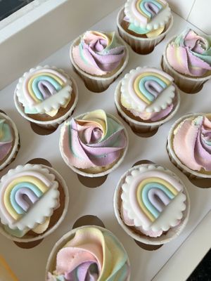 Vanilla and Strawberry rainbow cupcakes 🌈 at Purely Scrumptious in Portsmouth
