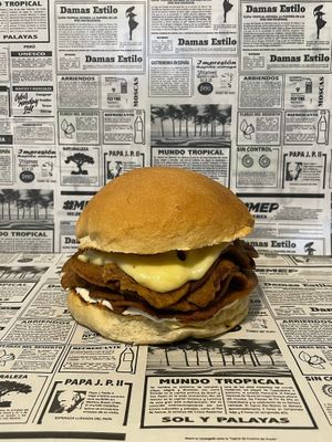 Vegan Luco: Churrasco de seitan, con base de veganesa de ciboulette y queso tipo mozzarella.  at Vegan Clan in San Vicente De Tagua Tagua