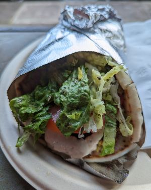 falafel sandwich at Cedo's Falafel and Gyros in Portland