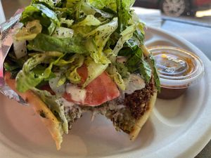 falafel sandwich at Cedo's Falafel and Gyros in Portland