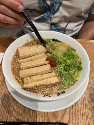 Negi-goma ramen with extra tofu  at Ramen Danbo in New York City