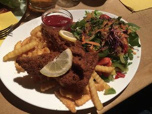 Schnitzel at Hirschbachstueberl in Lenggries