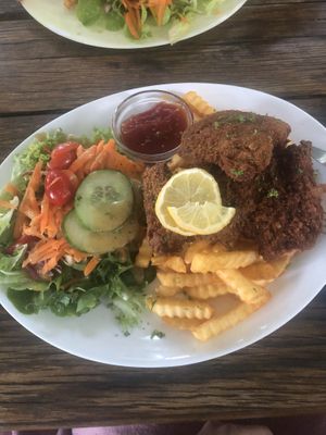 Knusperschnitzel at Hirschbachstueberl in Lenggries