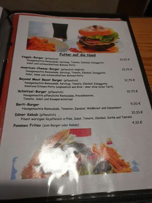 Karte at Hirschbachstueberl in Lenggries