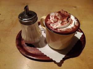 Vegan hot chocolate. at Hirschbachstueberl in Lenggries