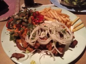 Gyros plate at Hirschbachstueberl in Lenggries