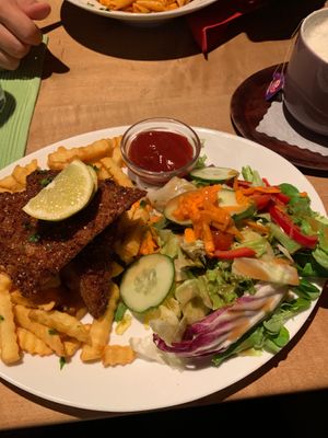 Vegan Schnitzel at Hirschbachstueberl in Lenggries